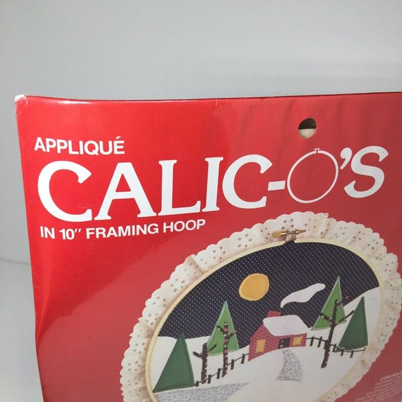 Calicos Vtg 1982 Applique Winter Scene 10 inch Framing Hoop Kit No 2206 NIP - Picture 3 of 8